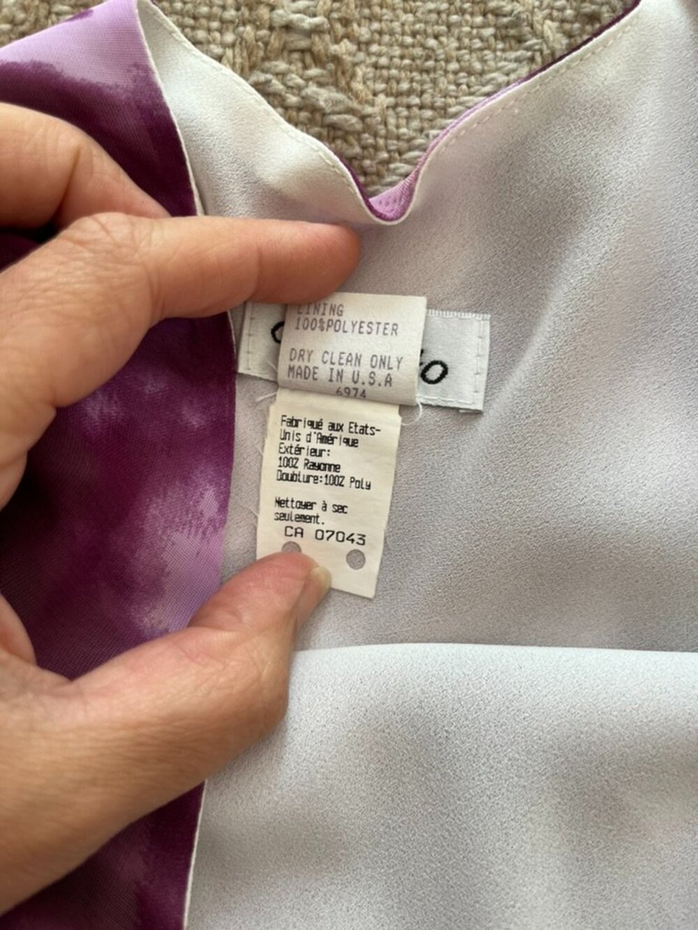 Tessuto Purple Watercolor Rose Maxi Dress 100% Rayon Satin Sleeveless Size L - Picture 7 of 8
